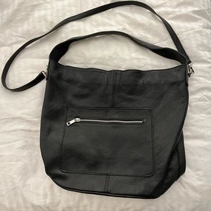 Black leather bag